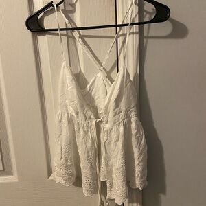 White Embroidered Women's Top